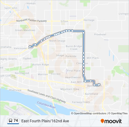 74 Bus Line Map