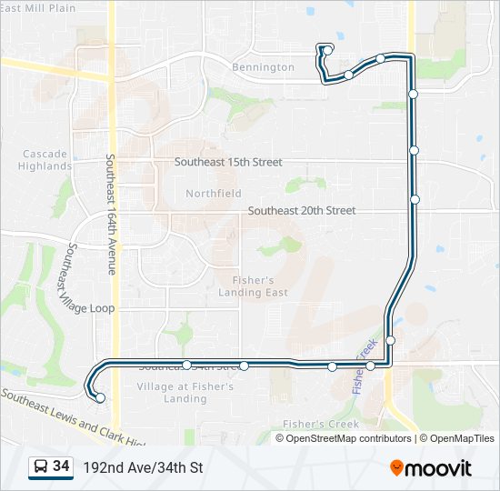 34 Bus Line Map