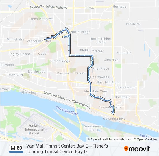 80 bus Line Map