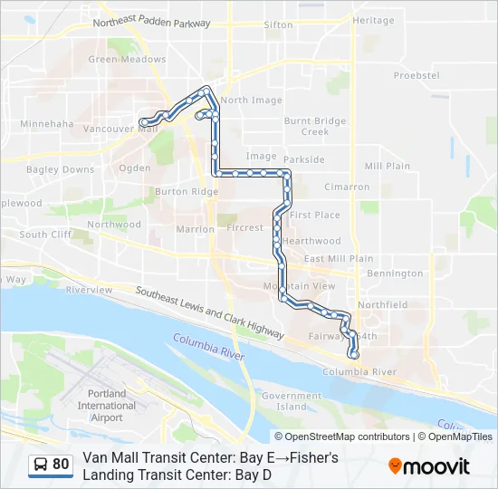 80 Bus Line Map