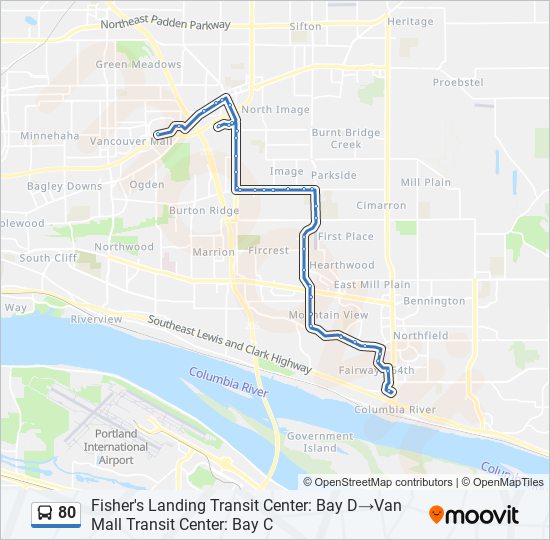 80 bus Line Map