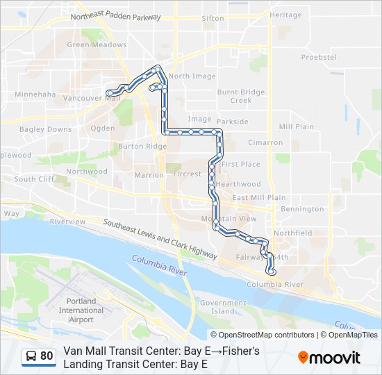 80 Bus Line Map