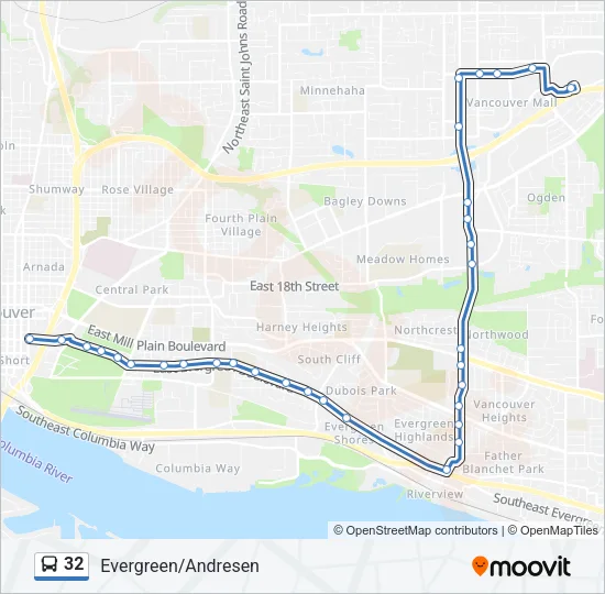 32 Bus Line Map