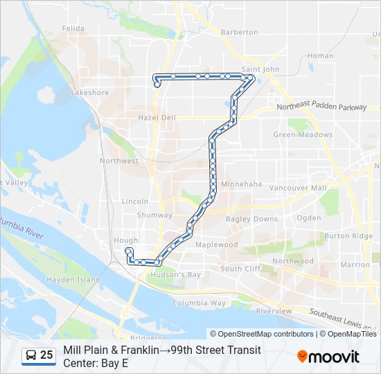 25 Bus Line Map