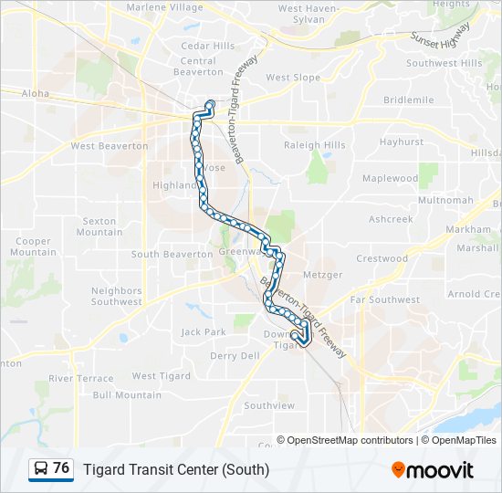 76 bus Line Map