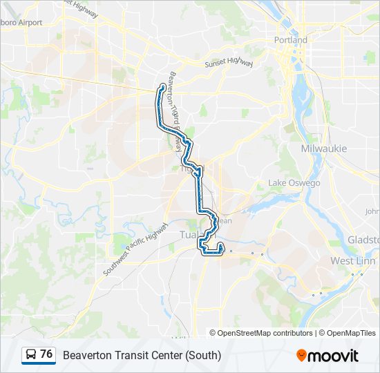 Mapa de 76 de autobús