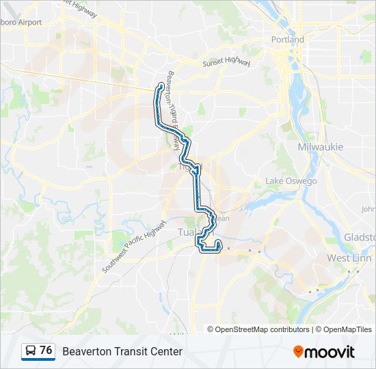 76 bus Line Map