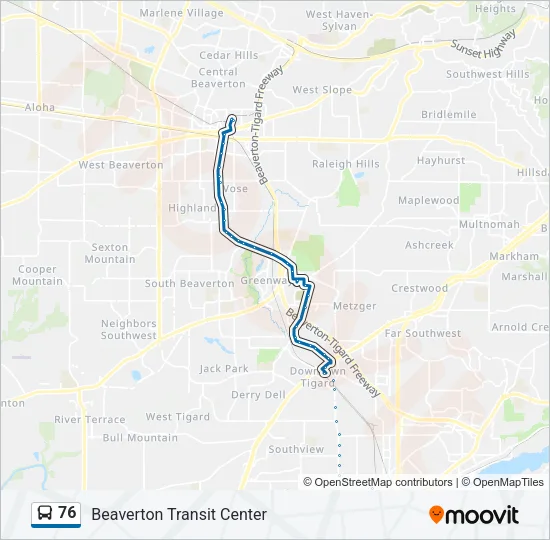 76 Bus Line Map