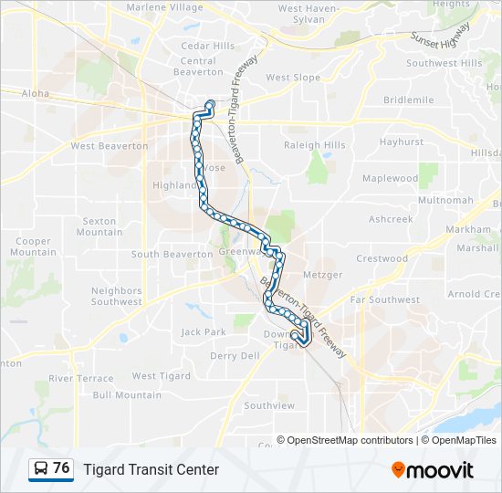 76 bus Line Map