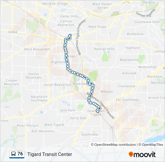 76 Bus Line Map