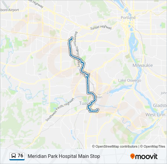 76 Bus Line Map