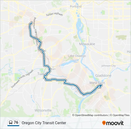 76 Bus Line Map