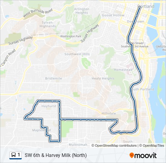 1 bus Line Map