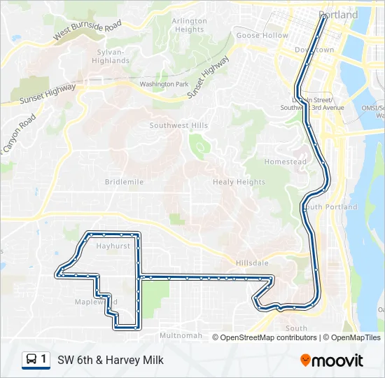 1 Bus Line Map