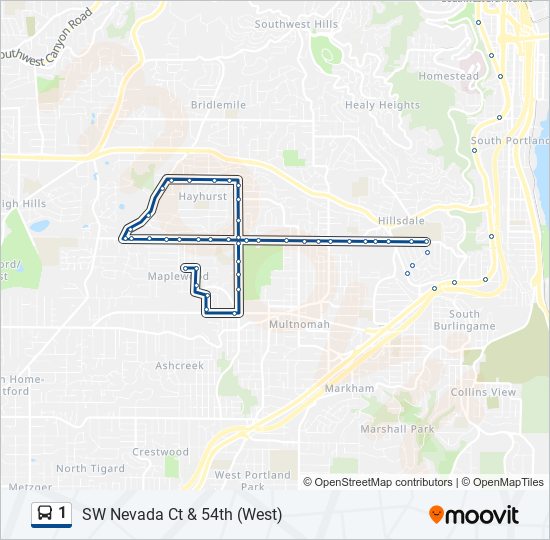 1 Bus Line Map