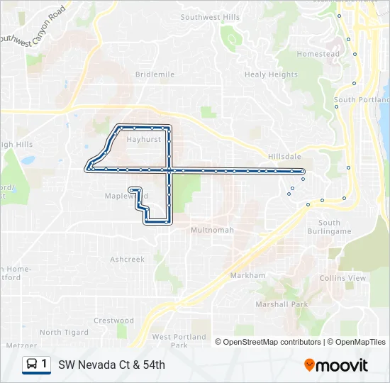 1 Bus Line Map