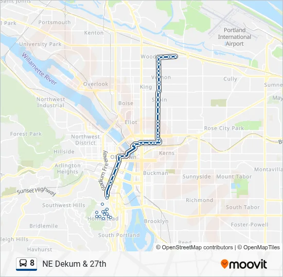 8 Bus Line Map