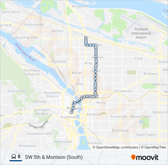 8 bus Line Map