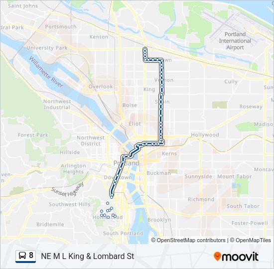 8 Bus Line Map