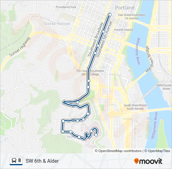 8 Bus Line Map