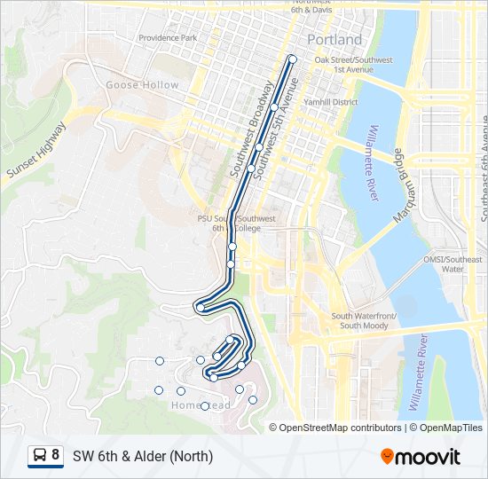 8 bus Line Map