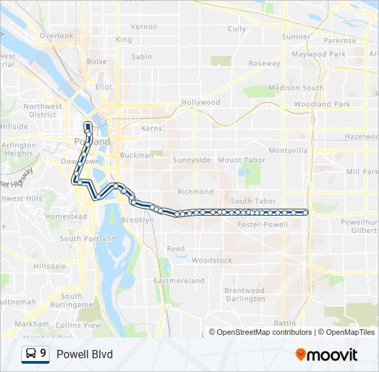 9 bus Line Map