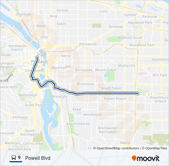 9 bus Line Map