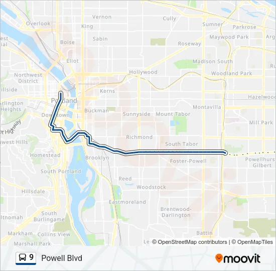 9 Bus Line Map