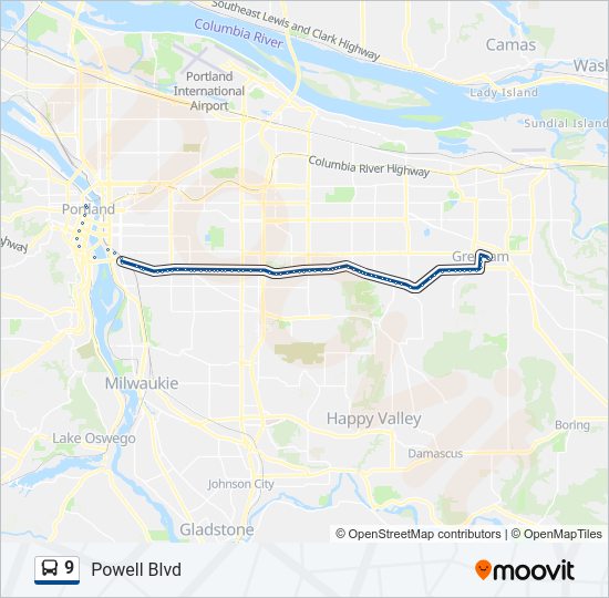 9 Bus Line Map