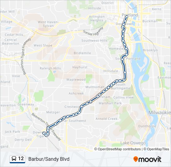 12 Bus Line Map