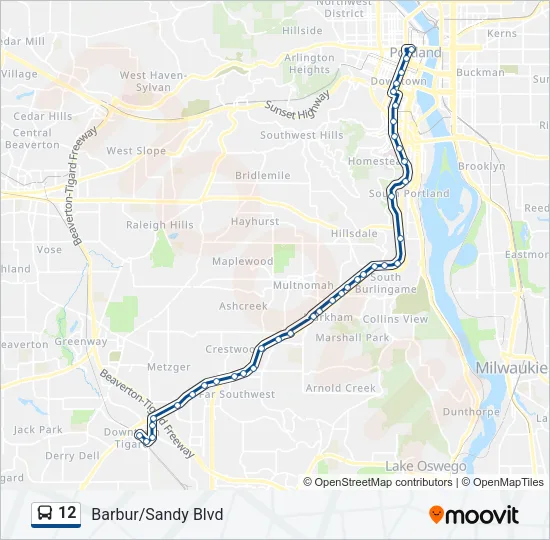 12 Bus Line Map