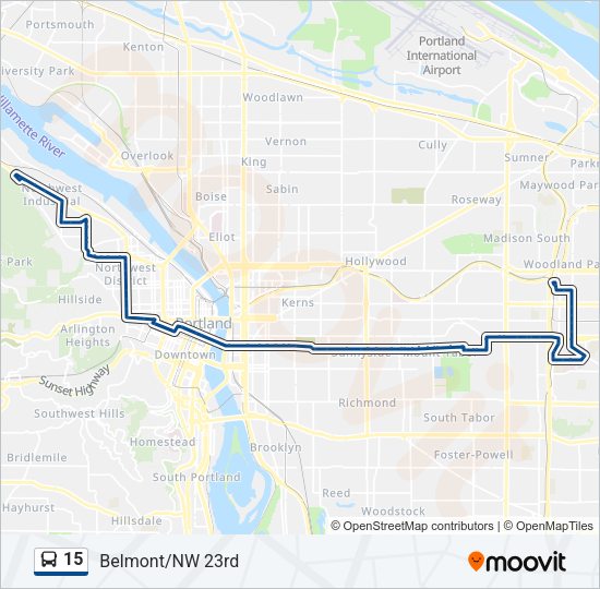 15 Bus Line Map