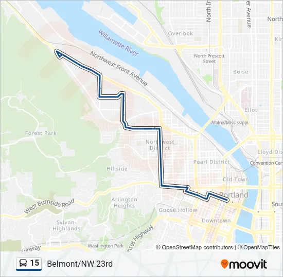 15 Bus Line Map