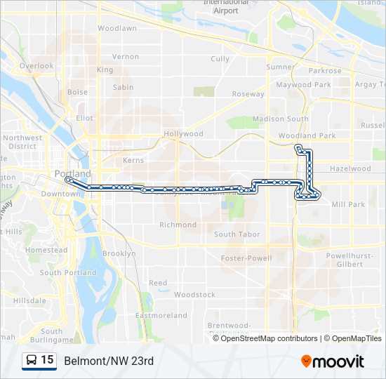 15 Bus Line Map