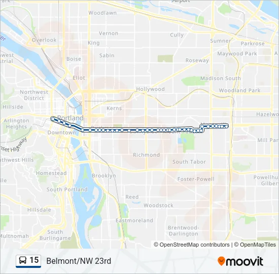 15 Bus Line Map