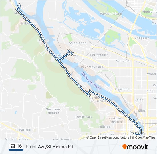 16 Bus Line Map