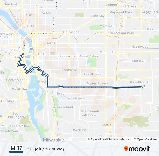 17 bus Line Map