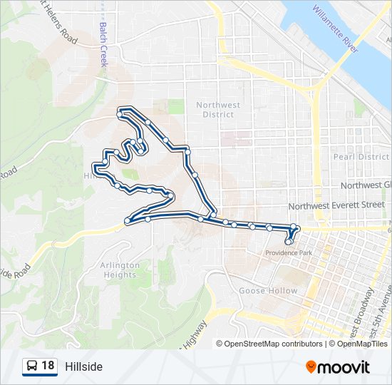 18 Bus Line Map