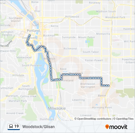 19 Bus Line Map