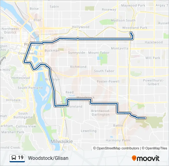 19 Bus Line Map