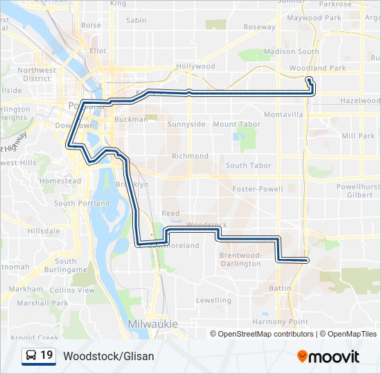 19 Bus Line Map