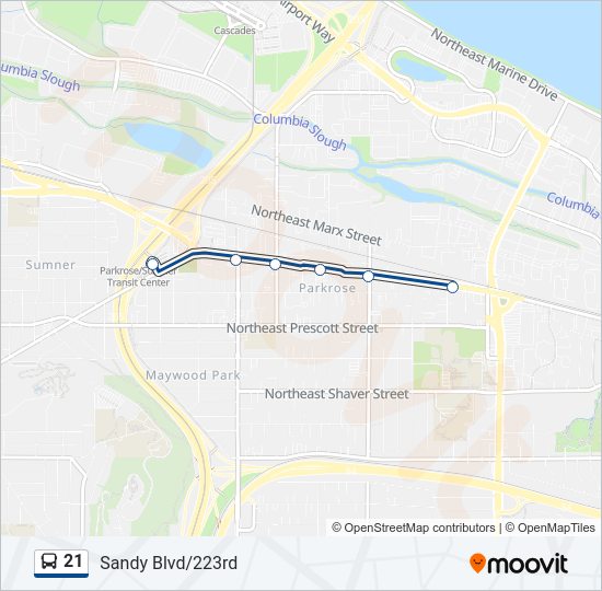 21 Bus Line Map