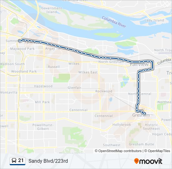 21 Bus Line Map