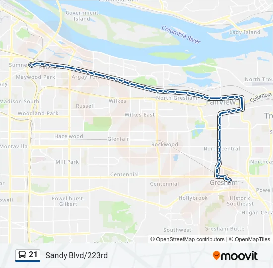 21 Bus Line Map