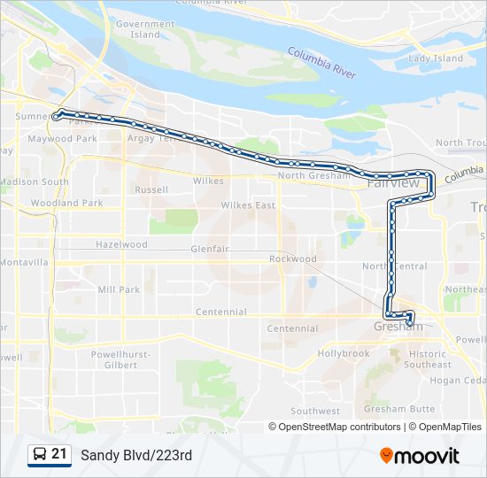 21 Bus Line Map