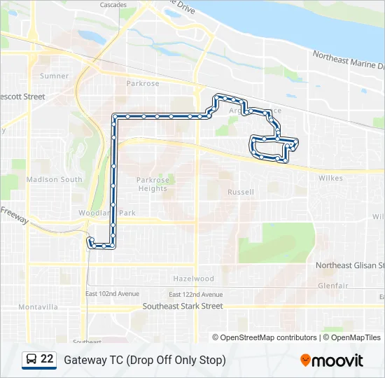 22 Bus Line Map