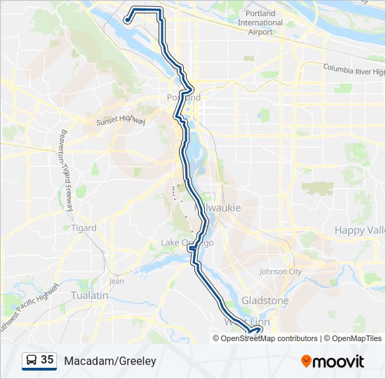 35 Bus Line Map