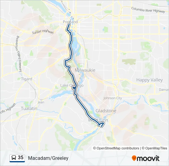 35 Bus Line Map