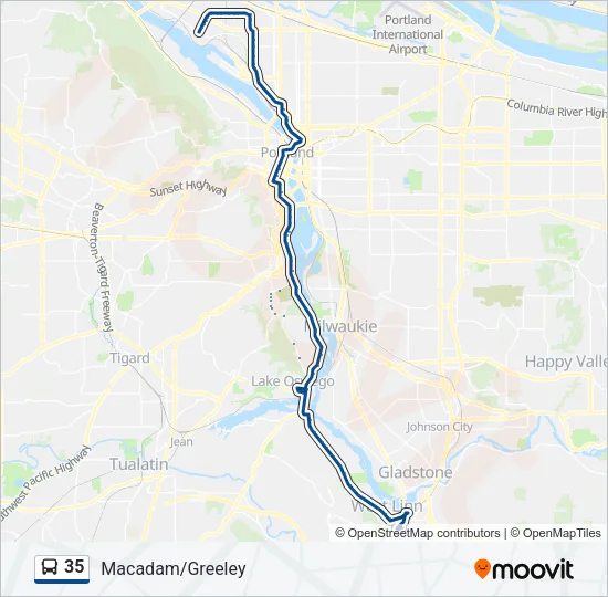 35 Bus Line Map