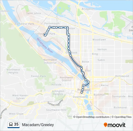 35 Bus Line Map